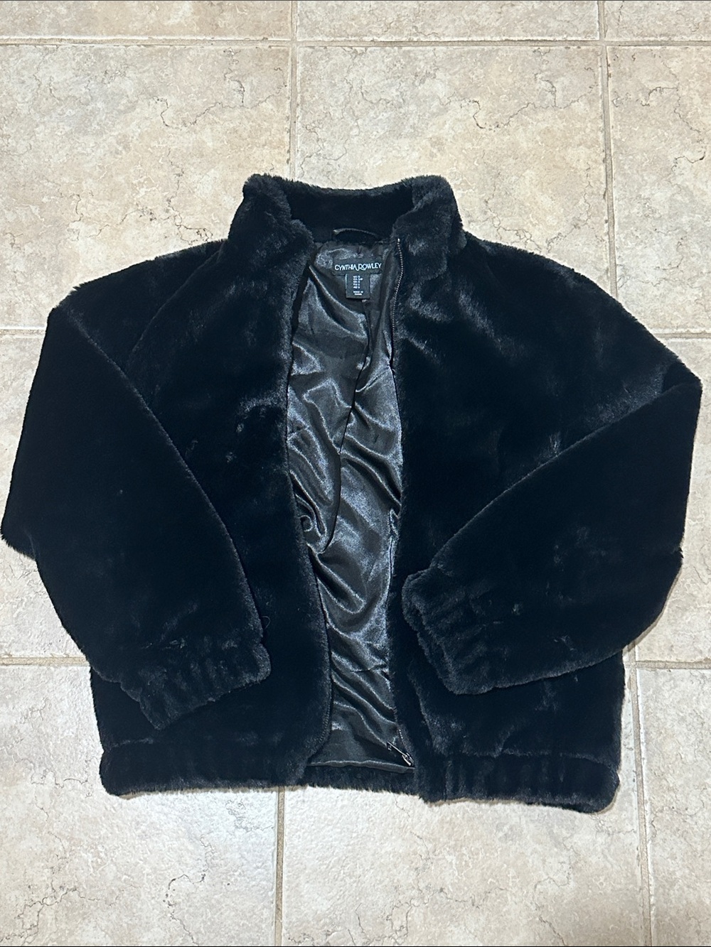 Cynthia Rowley Black Faux Fur Jacket - Cozy Winter Coat